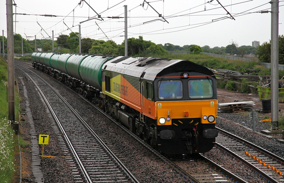 66847 passes Hest Bank with 6Z97 Sinfin to Grangemouth empty  tanks on 7.6.12