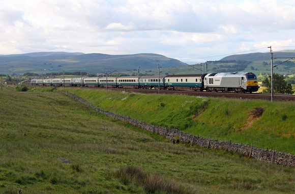 67013 passes Scout Green on 24.6.11 with the Three Peaks Bangor to Ravenglass leg.