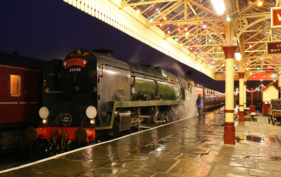 34046 Braunton pauses at Ramsbottom on 20.12.12 during its running in trips.