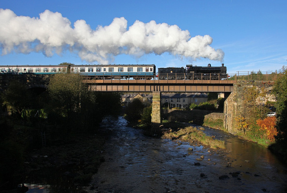 49395 heads over Brooksbottom Viaduct on 21.10.12 during the East Lancs Gala.