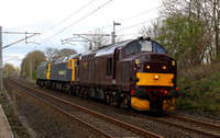 37685 & 57001 bring WC Rails latest loco 57006 from Heaton to Carnforth at Yealand on 11.4.11