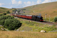 45690 passes Blea Moor on 20.7.21 with the returning Pendle Dalesman.