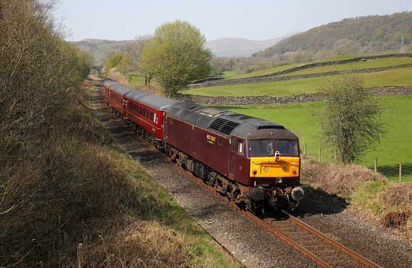 47851 brings up the rear at Winter lane on the 13.37 Oxenholme Lake District to Windermere.