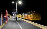 37116 pauses at Morecambe on 29.1.21 with the monthly Blackpool to Derby test train.