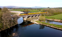 37421 heads over the River Lune at Arkholme with the monthly Blackpool North to Derby test train on 23.4.21.
