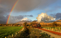 Welsh Pony No5 heads under the Rainbow Nr Pont Croesor on the Welsh Highland Railway - 3.11.21