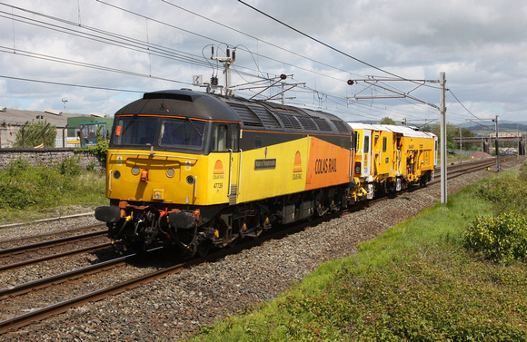 47739 passes Carnforth on 31.5.11 with a Carlisle to Rugby Tamper move.