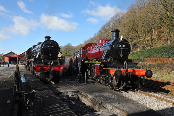45690 & 46441 are serviced before the days running on 24.3.24 at Haverthwaite.