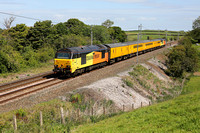 67027 & 67023 pass Yealand with a Slateford Depot to Crewe test train on 27.5.20.