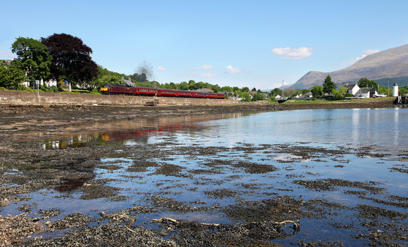 47237 heads away from Corpach on 29.5.18 with the afternoon 'Jacobite' service to Mallaig.