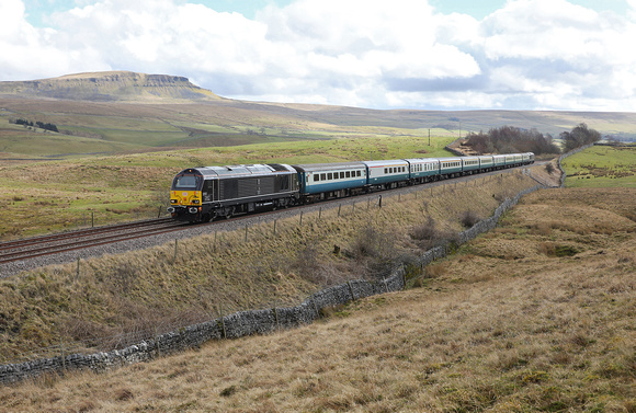 67005 passes Selside with UK Railtours The Spectacular Settle & Carlisle on 12.3.22