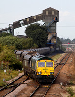 66953 departs from Hatfield Colliery with a working to Drax on 30.7.14.