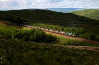 66529 climbs up Mallerstang on 18.6.14 with a Hunterston to West Burton Coal service.