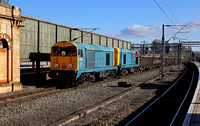 20096 & 20107 arrive into Crewe station for run round with DCRs 6Z36 Crewe Basford Hall to Pinnox Esso Branch Sidings.