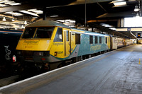 90049 waits at London Euston after bringing in the Caledonian sleeper service.