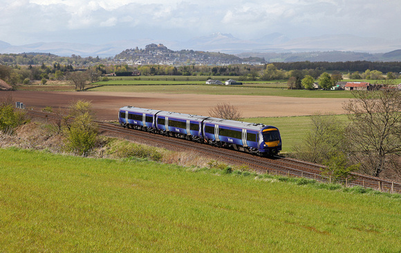 170459 heads away from Stirling on 3.5.16 with the 14.58 Dunblane to Edinburgh.