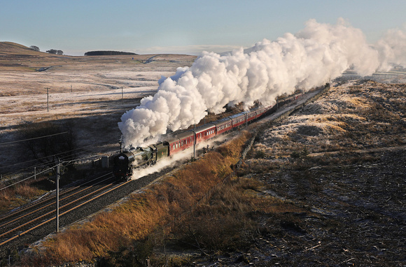 35018 'British India Lines' heads up Shap with  WCRs Santa Special to Carlisle on 1.12.19.