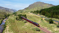 37669 heads away from Glenfinnan  2.6.21 on the back of the Jacobite service to Mallaig. The 37 was on the back because of fire risk.