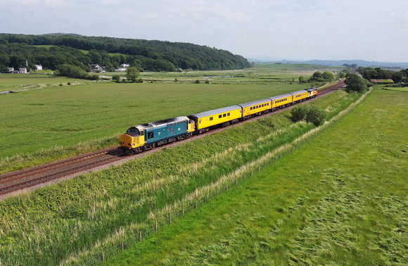 37610 & 37116 pass Crag Foot with the monthly test train from Derby to Carlisle via the Cumbrian Coast.