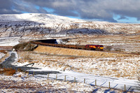 66076 passes Ribblehead on 13.1.17 with the Newbiggin to Hull empty gypsum.