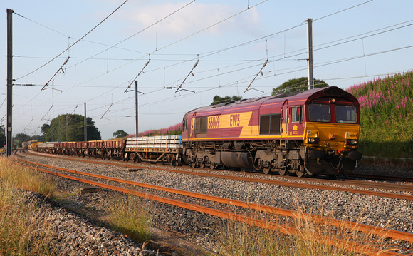 66069  passes Oubeck loops with a Crewe to Carlisle engineers on  17.7.13