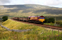 66145 passes Ribblehead on 10.8.17 with the New Biggin Gypsum to Hull Coal Terminal.
