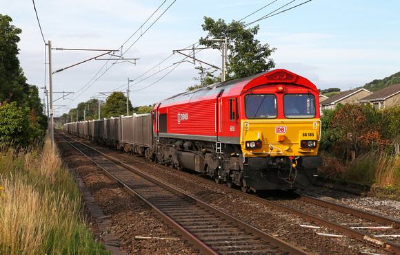 66185 passes Bolton Le Sands on 15.7.13 with an early limes.