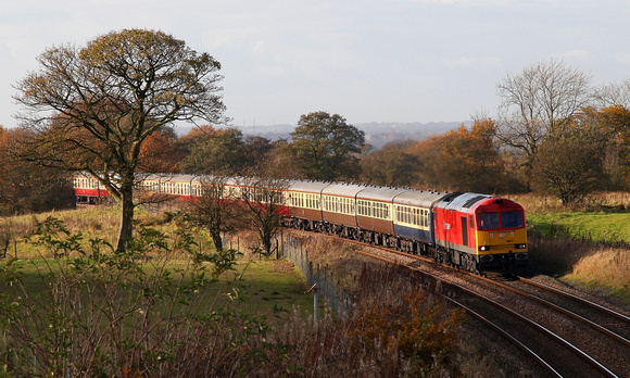 60011 heads passed Hoghton on 10.11.12 with UK Railtours 'Pennine Panorama 2' tour.