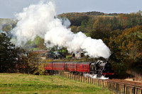 45690 passes Keer Holme on 21.10.14 with its loaded test run around the Hellifield circuit.