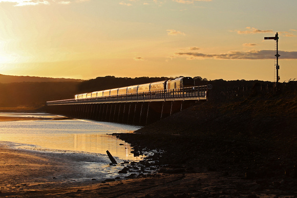 68017 & 68005 heads past Arnside with the late running Settle & Carlisle & Cumbrian Coast Circular tour on 7.9.19