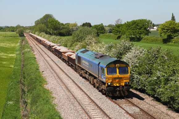 66623 passes Barrow upon Trent with a stone service from Bardon Hill on 25.5.12.