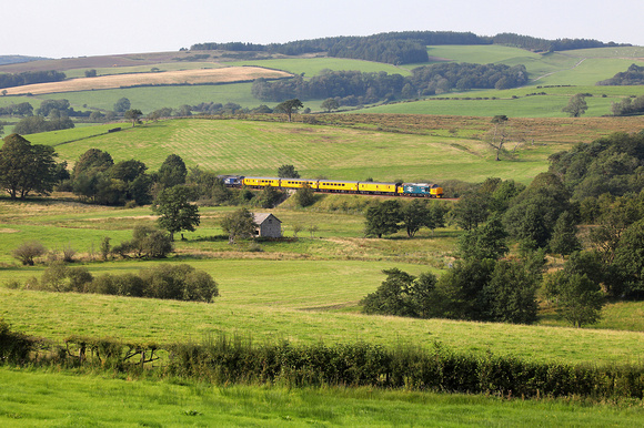 37407 & 37423 pass Arkholme on 14.8.20 with its Blackpool North to Derby test train.