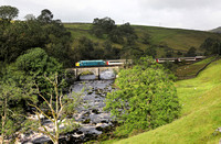 The 08.35 Skipton to Appleby heads over the River Ribble at Sherriffs Brow.