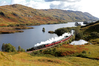 45407 heads along Loch Eilt on 23.9.20 with the morning Jacobite.