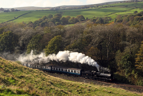 49395 arrives at Irwell Vale during the East Lancs Gala on  23.10.11.