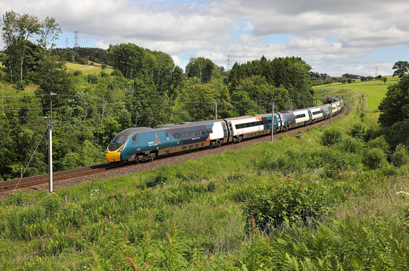 390126 passes Bessy Gill on 5.7.22 with a Glasgow service.