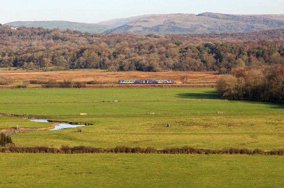 A 156 heads a Barrow to Preston service taken from Arnside Tower on 6.11.11.