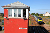 43145 & 43035 pass Carnoustie box on 30.7.24 with 1A75 07.30 Edinburgh to Aberdeen.