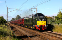 D345/40145 passes Bolton Le Sands on 5.7.22 with the returning 'Dalesman' tour to Chester.