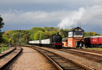 65894 heads through Swithland sidings with the coal empties on 4.10.22.